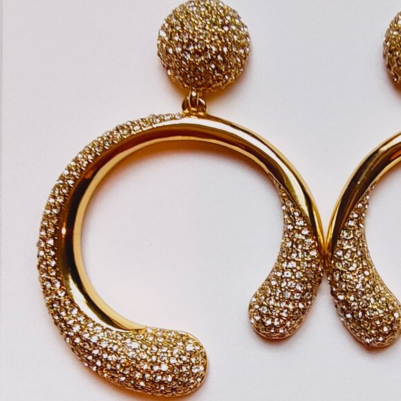 J.CREW PAVE CRYSTAL CIRCLE EARRINGS - Picture 4 of 10